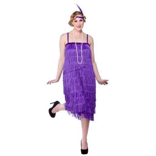 1920's Fringed Flapper - Purple , longer style