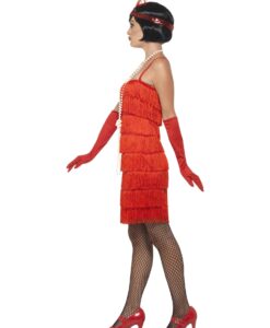 Alternative view of Red Flapper Costume – Short Dress, Headband & Gloves