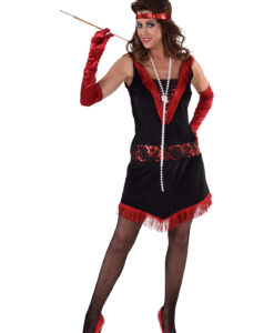 1920'S Red and Black Charleston dress