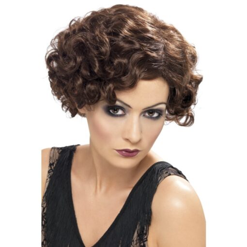 Flirty Flapper Wig - Brown - Image 2