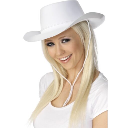 Cowboy Hat - White Flock - Image 2