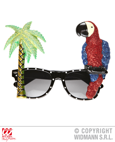 Tropical Glasses - Glitter Parrot