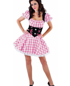 Sexy Oktoberfest / Bavarian Wench , Beer Girl - Pink/Blk Dirndl