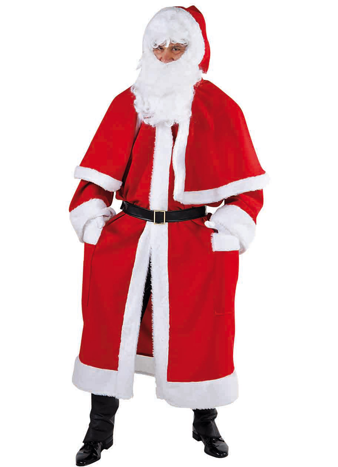 Santa Claus Suit with Red Vest and White Beard