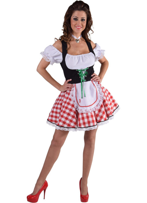 Oktoberfest , Bavarian Girl , Heidi - Red/White/Black