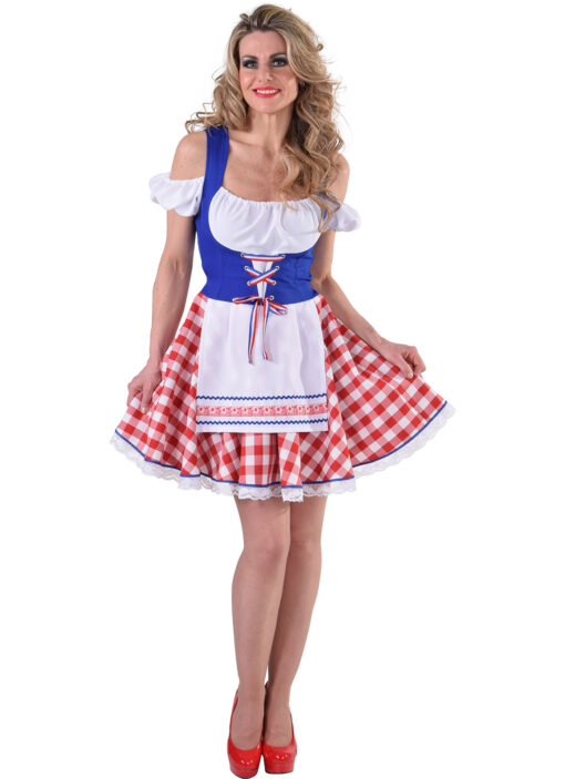 Oktoberfest Dirndl / Heidi / Bavarian - Red / White / Blue