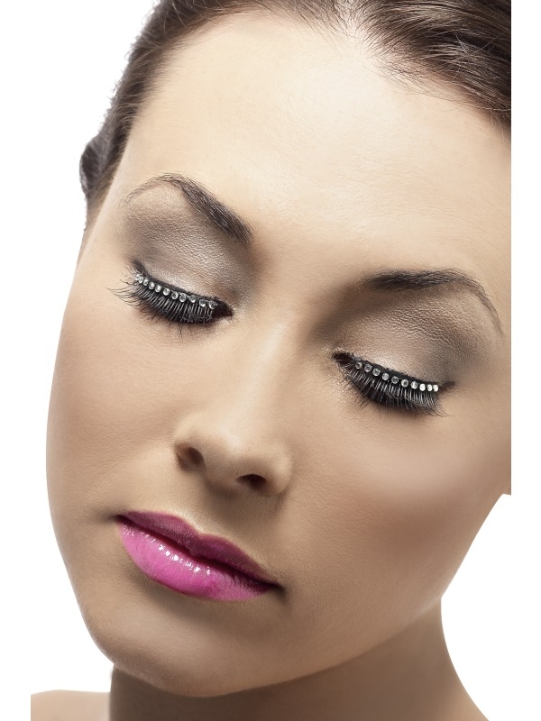 Eyelashes - Black with Diamante