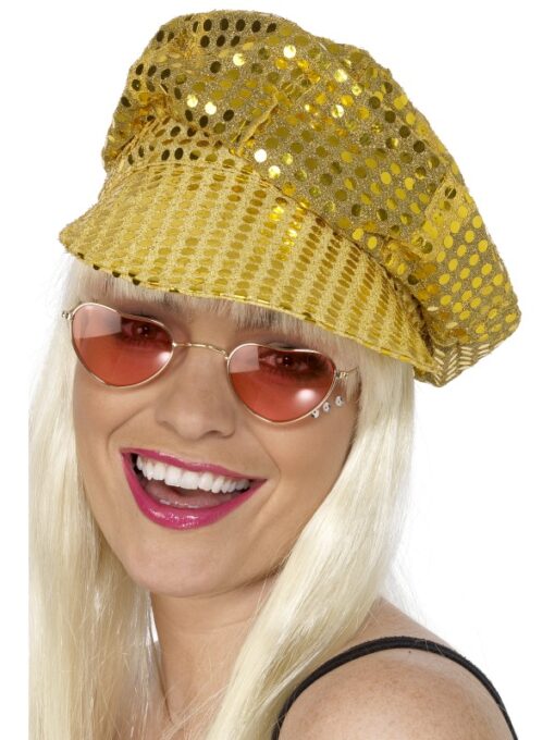 70's Sequined Cap - Silver or Gold - Image 2