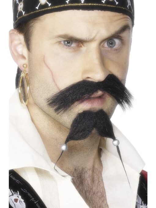 Caribbean pirate tash and beard
