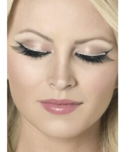 Eyelashes - Black with Silver Glitter