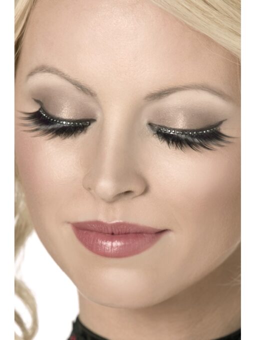 Eyelashes - Black with Crystals