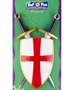 Knight Crusader Set – White with Two Swords & Shield