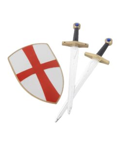 Alternative view of Knight Crusader Set – White with Two Swords & Shield