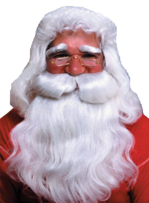 Father Christmas Wig + Beard , Deluxe White