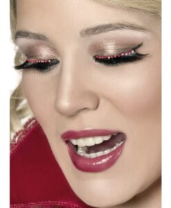Eyelashes - Black with Red Crystals