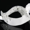 Eye Mask - White Satin with Crystals