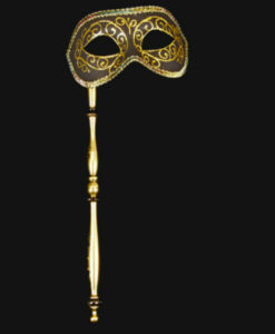 Eye Mask - Hand held , Bronze & Gold on Stick