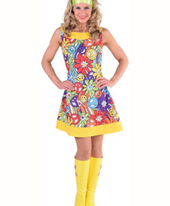 60's / 70's Hippy Smile Dress - Yellow