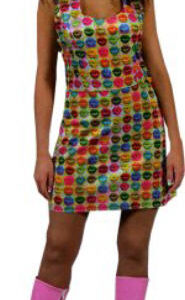 60's/70's Retro "Hot Lips" Dress