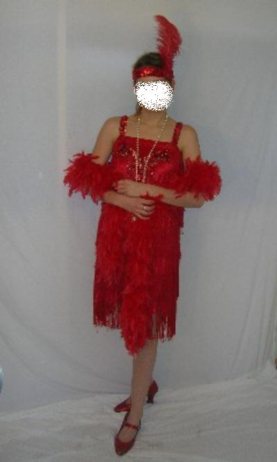 20's Red Fringed Flapper - For Hire