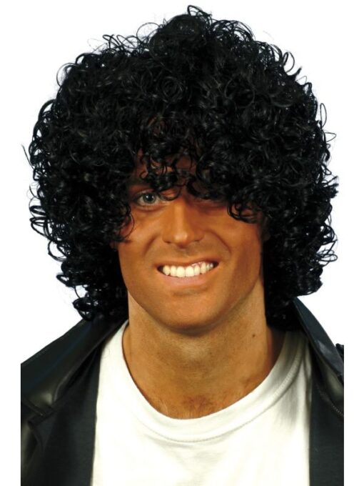 Wig- Black wet-look Afro.