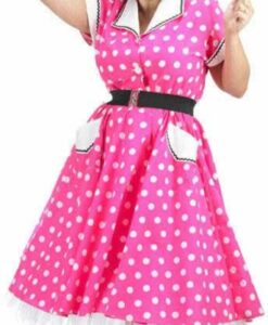 50's Pink / White Polka dot Rock+ Roll - For Hire