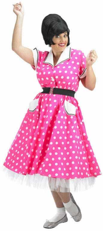 50's Pink / White Polka dot Rock+ Roll - For Hire