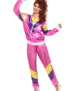 Ladies 80s Shell Suit Costume – Pink, Purple & Yellow