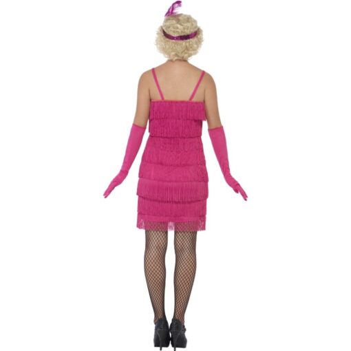1920's Pink Fringe Flapper (Shorter) - Image 3