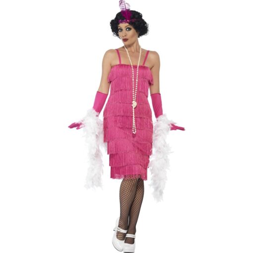 1920's Pink Fringe Flapper (Longer)