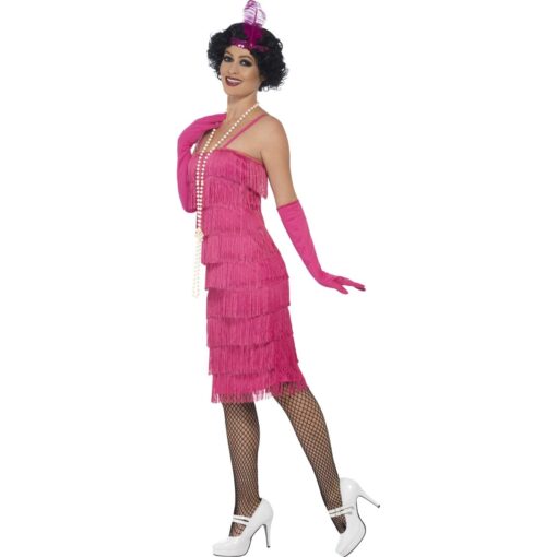 1920's Pink Fringe Flapper (Longer) - Image 2