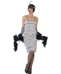 1920's Silver Fringed Flapper (Longer)