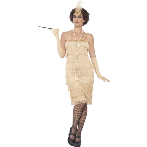 1920's Gold Flapper Dress (longer)