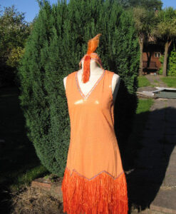 20's Orange Sequined Flapper , size 12 - For Hire