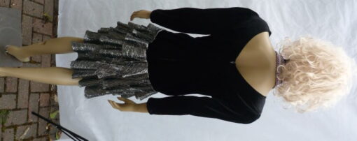 80's Black / Silver Rara Party Dress - For Hire - Image 2