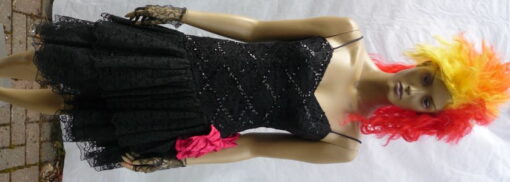80's Vintage Cyndi Lauper , Black Lace Dress - For Hire
