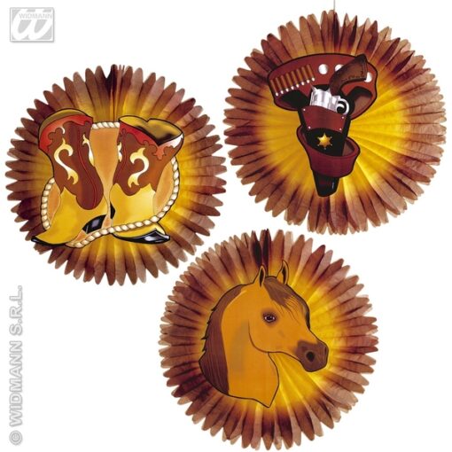 Western theme Paper Fan Decor