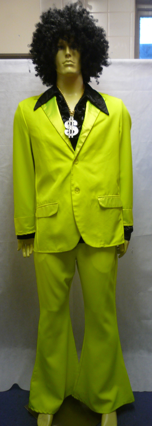 0's LUMINOUS Yellow Pimp Suit , 44" chest - For Hire