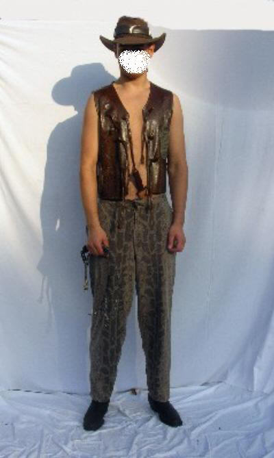 Crocodile Dundee Waistcoat Hat Australian Outback 80's Movie Fancy ...