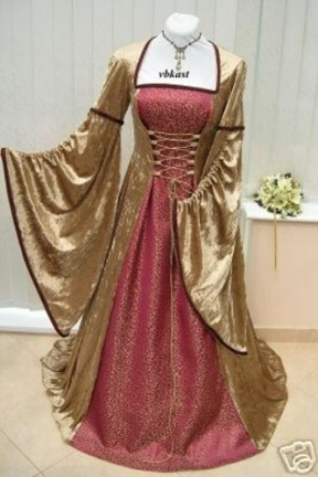 Medieval Gown - Gold , fits size 12-16 - For Hire