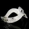 Eye Mask - White Satin with Crystals & Spikes