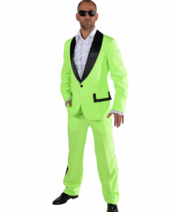 Old School Prom Suit - Lime / Black