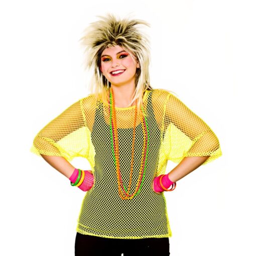 80's Mess Top -Neon Yellow