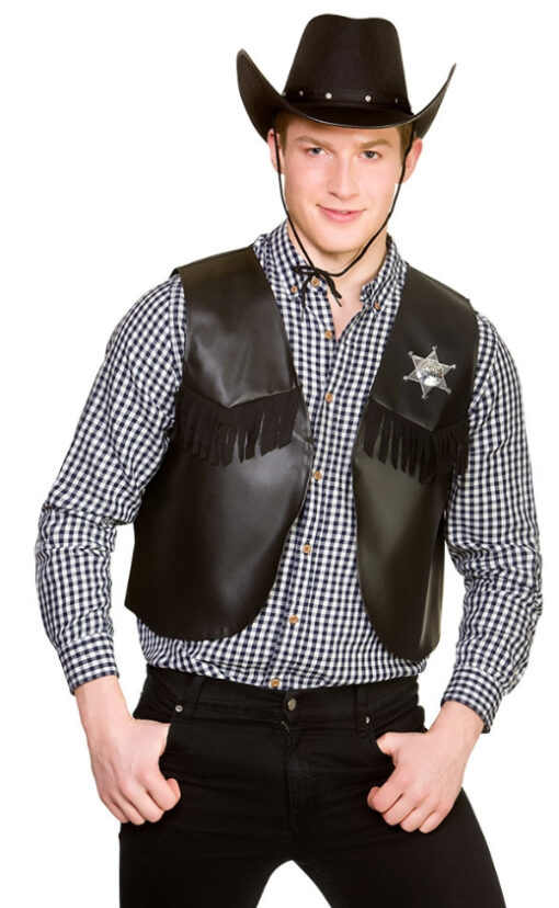 Cowboy Waistcoat - Black