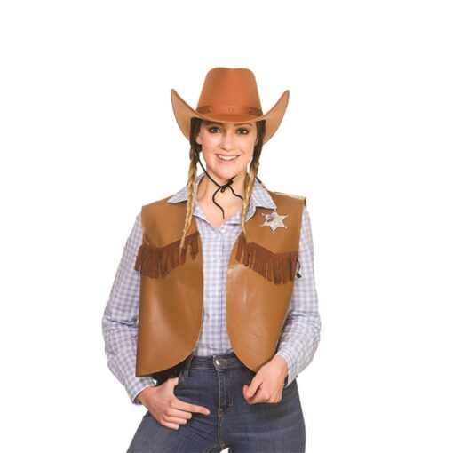 Cowboy Waistcoat - Brown - Image 2