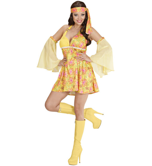 70's Yellow Flower Dress - Image 2