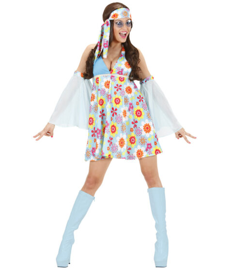 70's Light Blue Flower Dress
