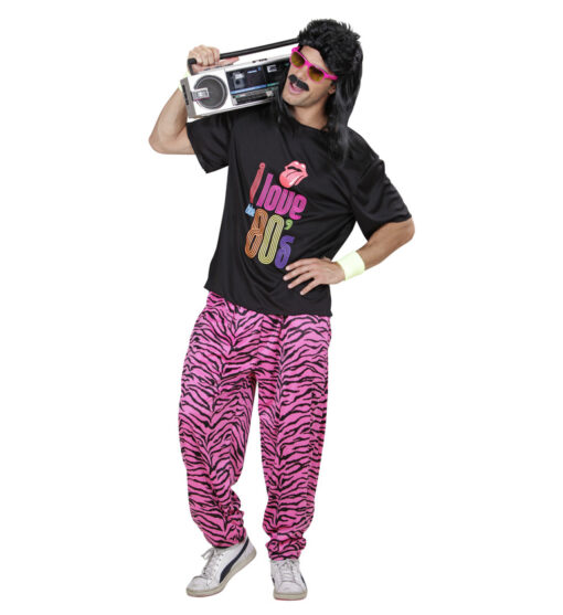 80's Baggy Trousers - Pink/Black - Image 2