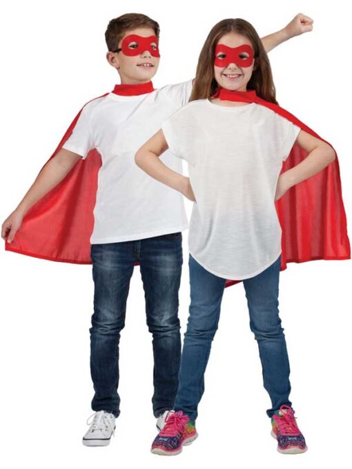Super Hero Cape & Mask - Red