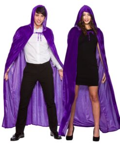 Purple Velvet Hooded Cloak